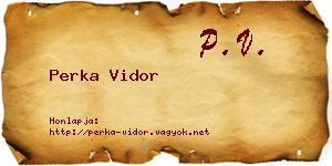 Perka Vidor névjegykártya